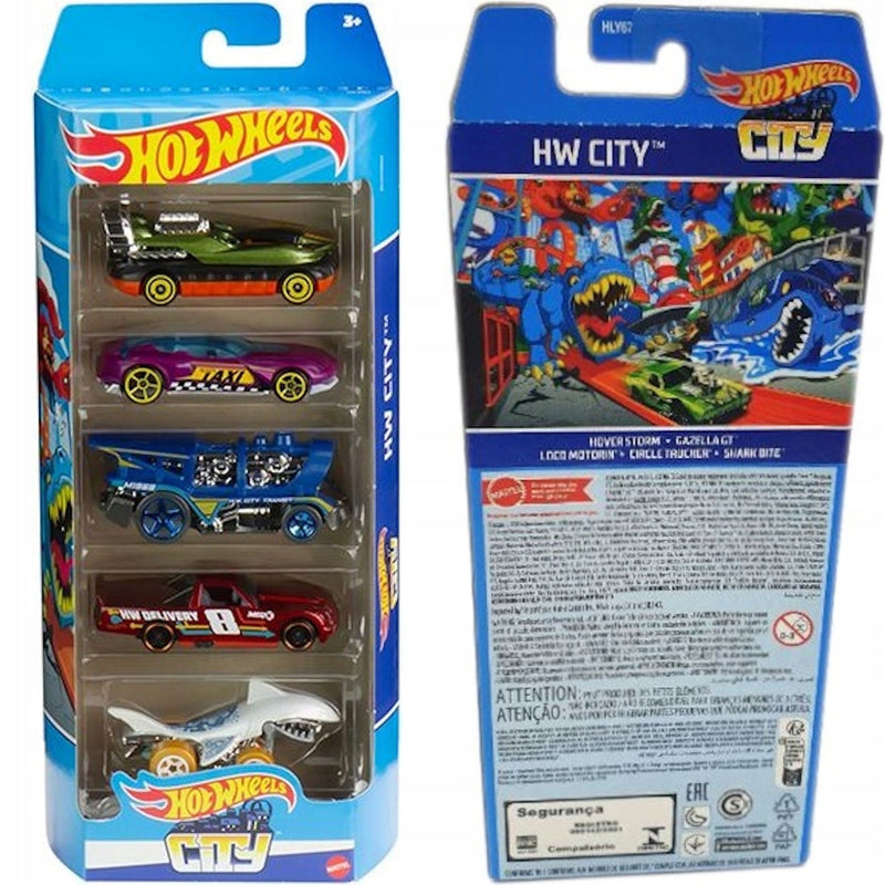 Zabawka HOT WHEELS CITY 5-PAK AUTEK ZESTAW MATTEL HLY67 - kolekcjonerska premium zabawki Aseo dla dzieci