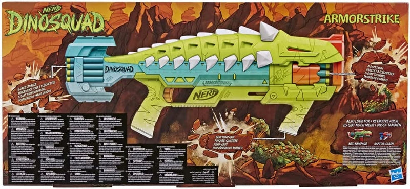 NERF DINOSQUAD WYRZUTNIA ARMORSTRIKE + S - widok 4 opakowania szczegoly zabawka kolekcja