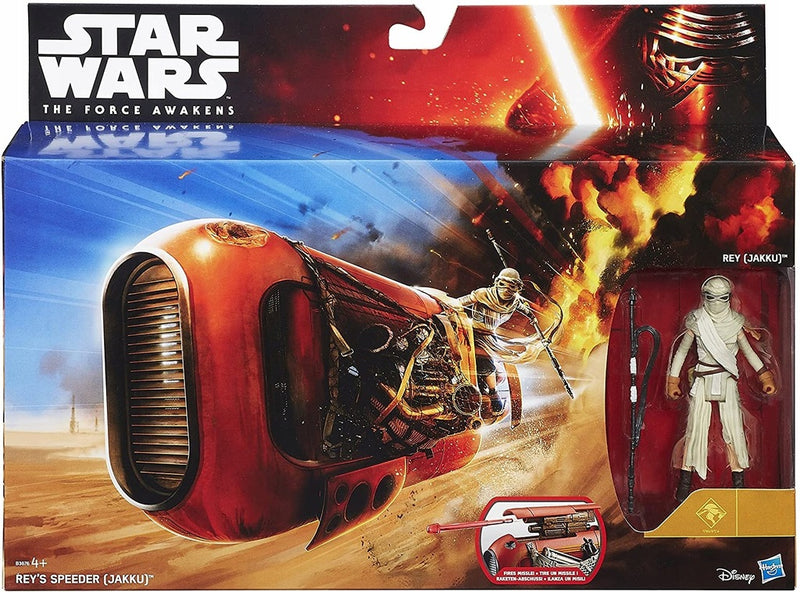 STAR WARS JEDI REY'S SPEEDER + REY JAKKU - widok 2 opakowania szczegoly zabawka kolekcja