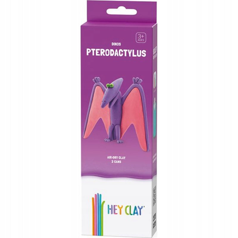Zabawka HEY CLAY DINOS PTERODACTYLUS 3 TUBKI - kolekcjonerska premium zabawki Aseo dla dzieci
