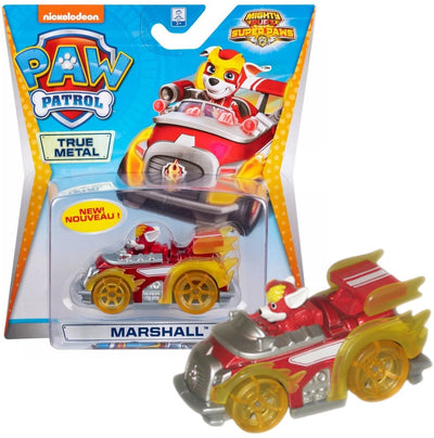 Zabawka PSI PATROL POJAZD WYŚCIGOWY MARSHALL SUPER PAWS - kolekcjonerska premium zabawki Aseo dla dzieci