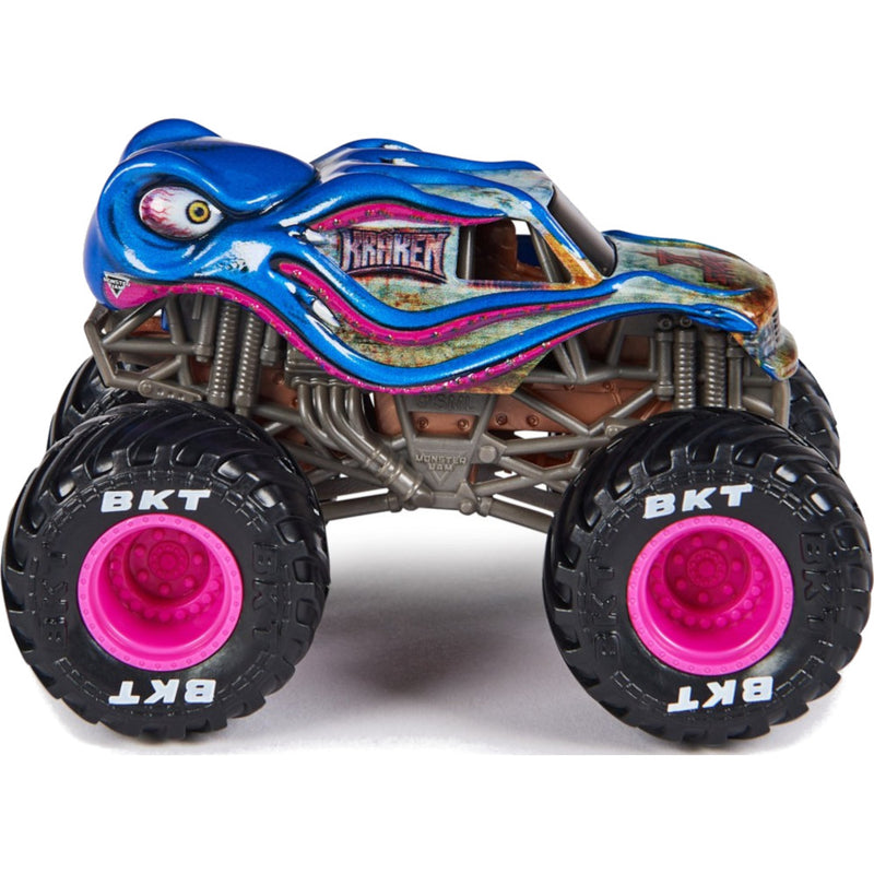 MONSTER JAM TRUCK AUTO TERENOWE SPIN MAS - widok 3 opakowania szczegoly zabawka kolekcja