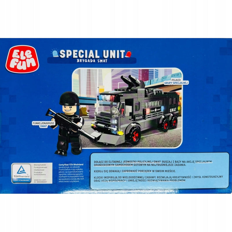 KLOCKI ELEFUN SPECIAL UNIT BRYGADA SWAT  - widok 2 opakowania szczegoly zabawka kolekcja