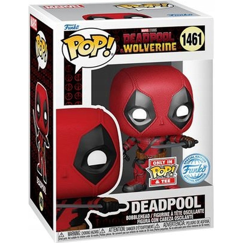 Funko POP TEES MARVEL DEADPOOL & WOLVERINE DE - widok 3 opakowania tyl back box kolekcjonerska