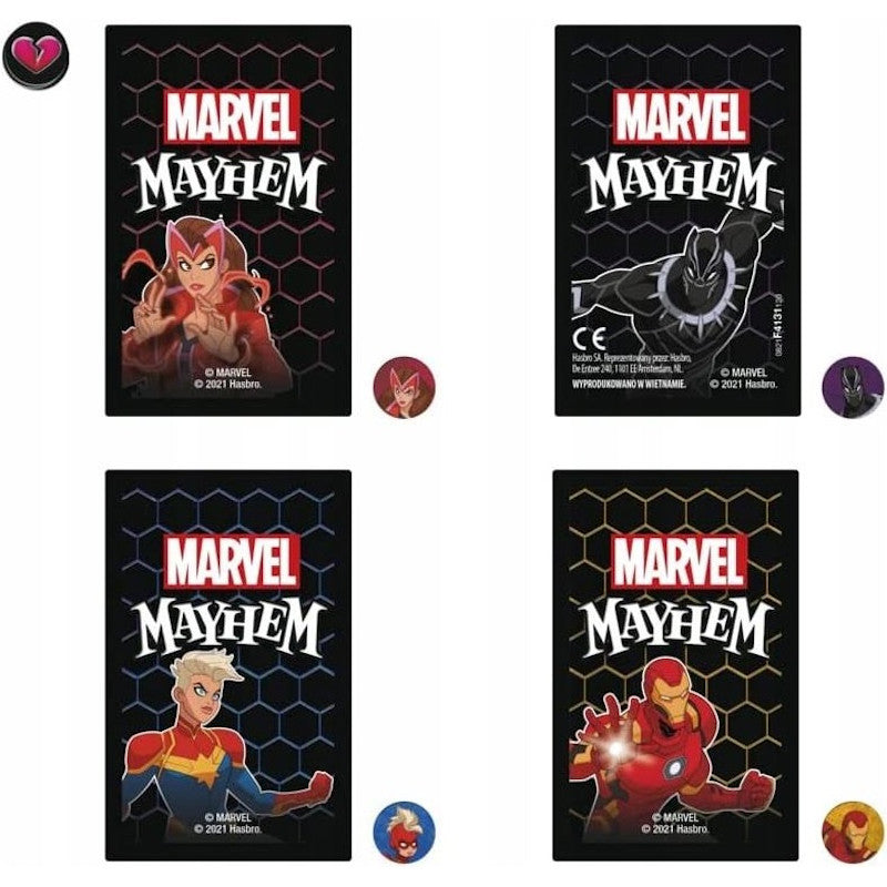 MARVEL MAYHEM GRA KARCIANA WALKA SUPERBO - widok 7 opakowania szczegoly zabawka kolekcja