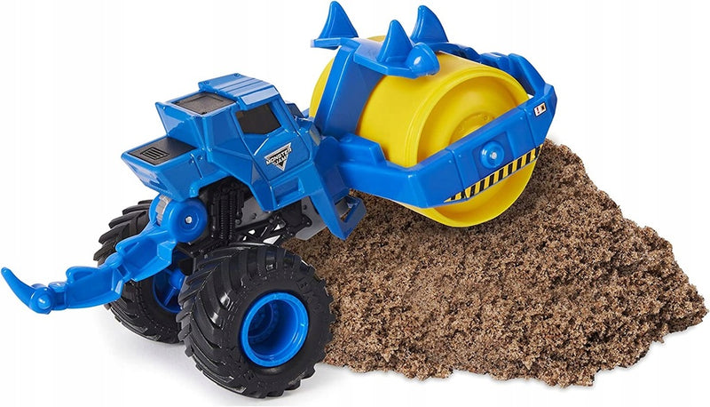 MONSTER JAM TRUCK 1:64 POJAZD BULDOŻER R - widok 4 opakowania szczegoly zabawka kolekcja
