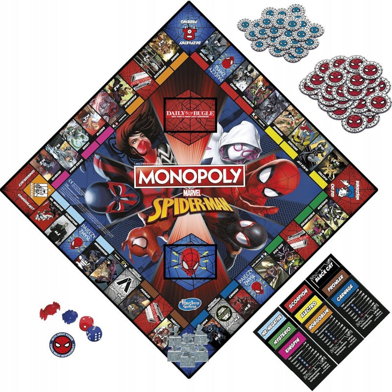 MONOPOLY SPIDER-MAN GRA HASBRO F3968 - widok 3 opakowania szczegoly zabawka kolekcja