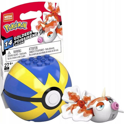 Zabawka MEGA CONSTRUX POKEMON KLOCKI GOLDEEN + QUICK BALL - kolekcjonerska premium zabawki Aseo dla dzieci