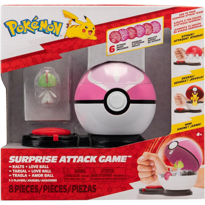 Pokemon Surprise Attack Game Gra Jazwares Figurka Ralts + Love Ball