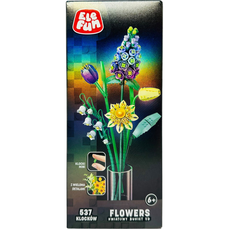 KLOCKI ELEFUN FLOWERS KWIATOWY BUKIET 3D - widok 3 opakowania szczegoly zabawka kolekcja