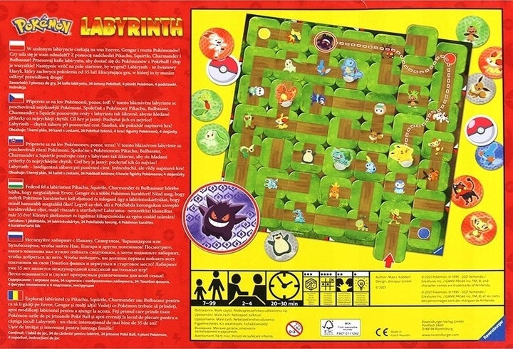 GRA LABIRYNT POKEMON RAVENSBURGER LABYRI - widok 6 opakowania szczegoly zabawka kolekcja