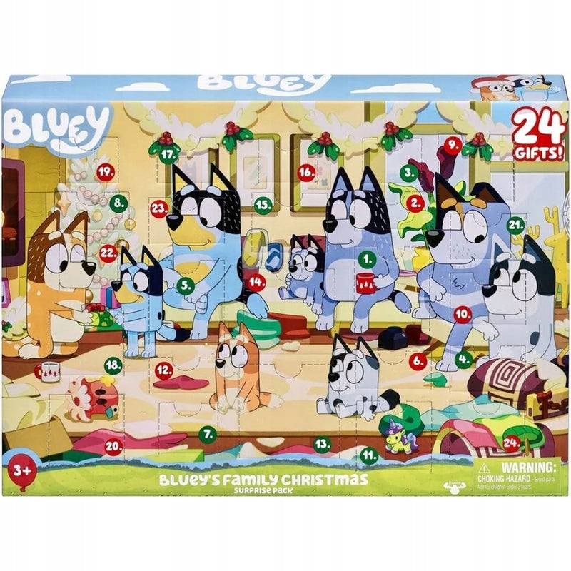 BLUEY KALENDARZ ADWENTOWY MOOSE TOYS BIN - widok 2 opakowania szczegoly zabawka kolekcja
