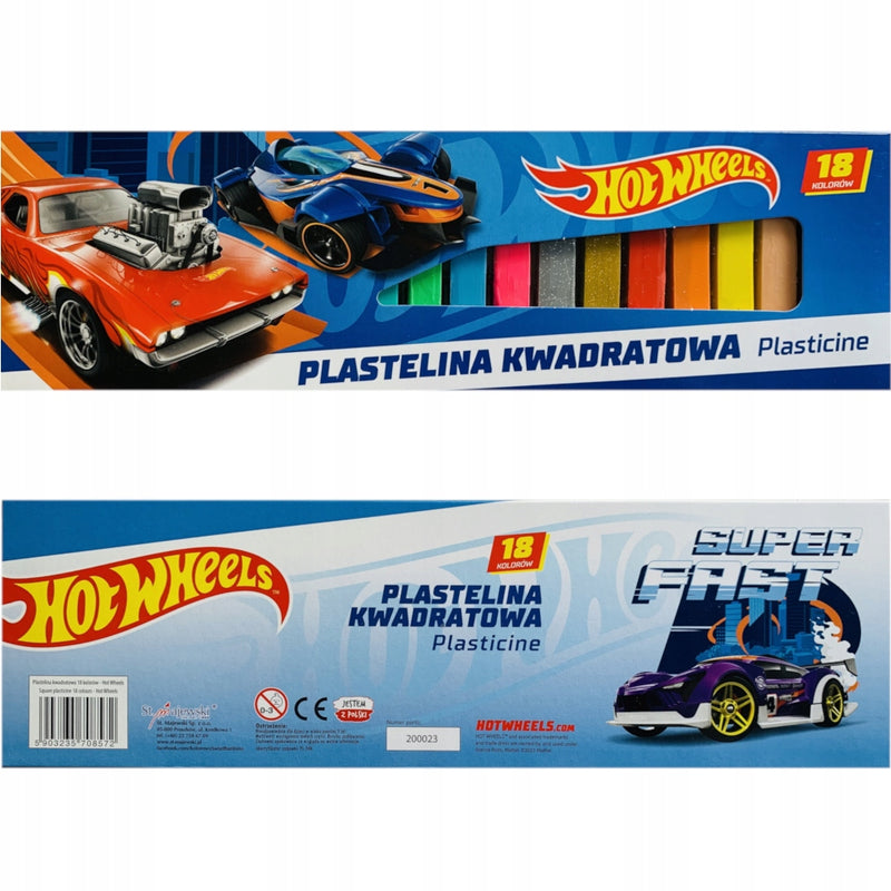Zabawka PLASTELINA KWADRATOWA ZESTAW 18 SZTUK HOT WHEELS - kolekcjonerska premium zabawki Aseo dla dzieci