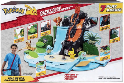 Zabawka POKEMON WALIZKA WULKAN PLANSZA DO ZABAWY + PIKACHU - kolekcjonerska premium zabawki Aseo dla dzieci