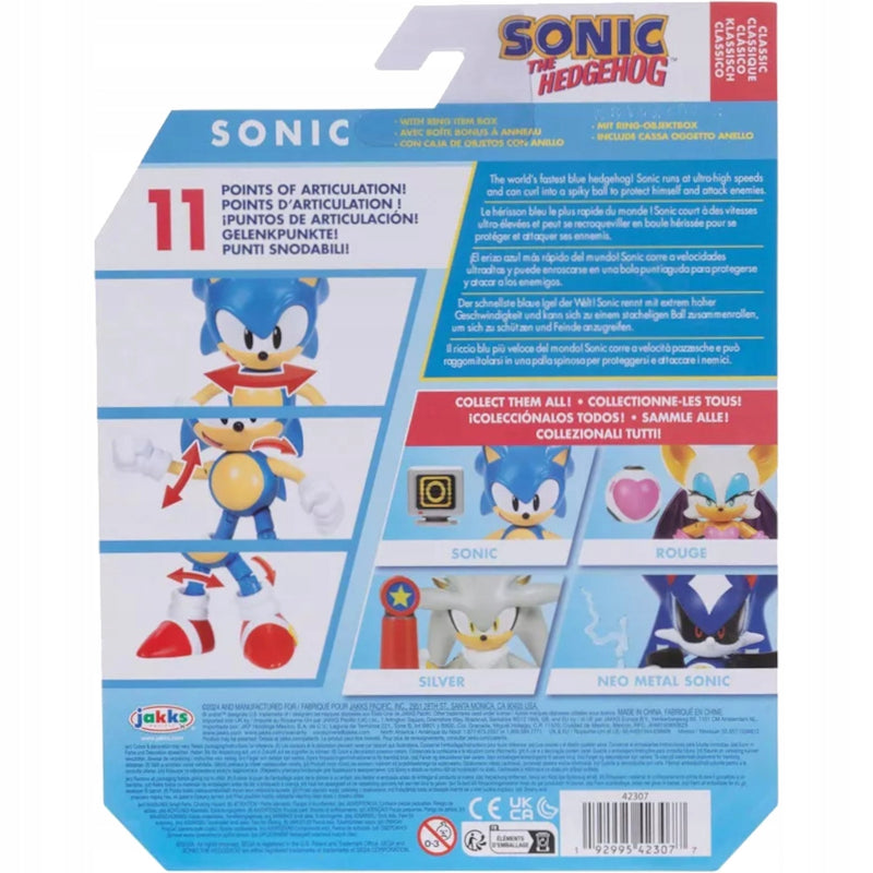 SONIC THE HEDGEHOG JAKKS RUCHOMA  CLASSI - widok 5 opakowania szczegoly zabawka kolekcja