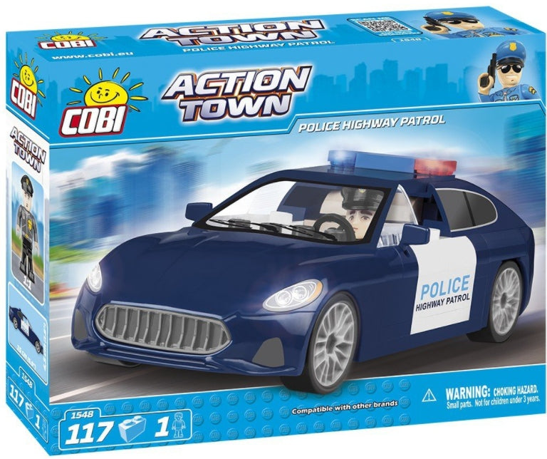Zabawka COBI ACTION TOWN WÓZ POLICYJNY RADIOWÓZ 1548 - kolekcjonerska premium zabawki Aseo dla dzieci