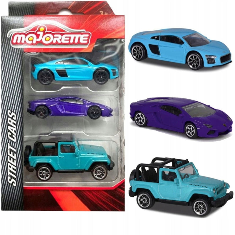 Zabawka MAJORETTE ZESTAW 3-PAK AUDI LAMBORGHINI JEEP 1:64 - kolekcjonerska premium zabawki Aseo dla dzieci