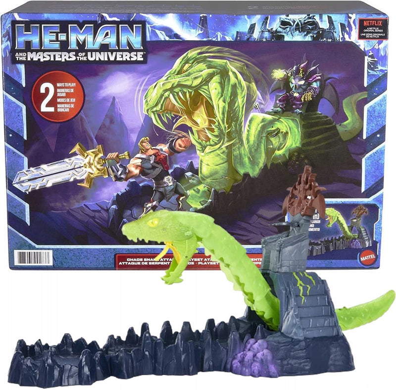 Zabawka HE-MAN ZESTAW ATAKUJĄCY WĄŻ CHAOS SNAKE ATTACK - kolekcjonerska premium zabawki Aseo dla dzieci