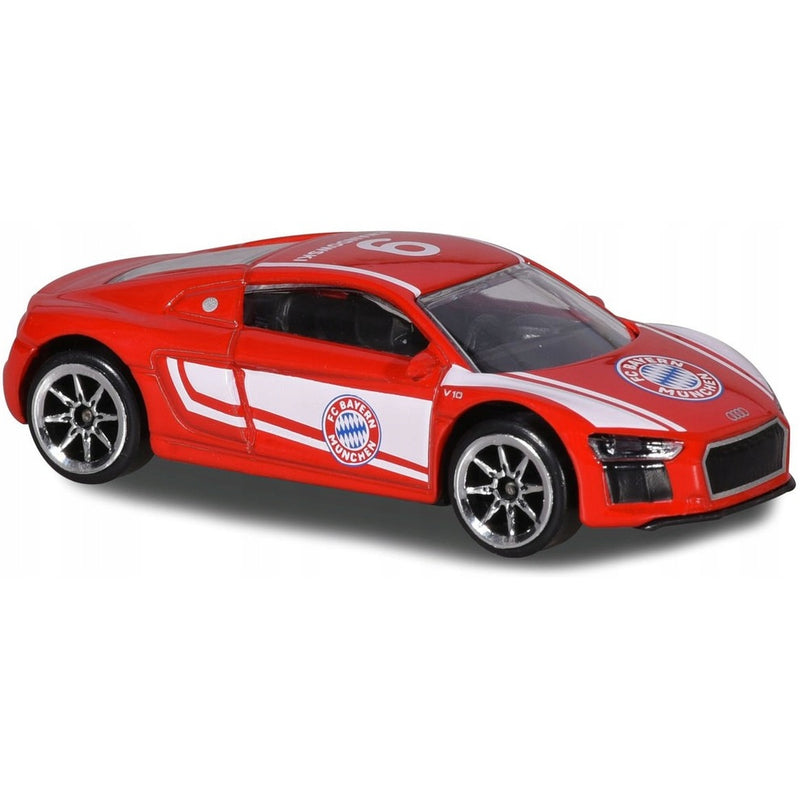 MAJORETTE FC BAYERN AUDI R8 COUPE RL9 LE - widok 4 opakowania szczegoly zabawka kolekcja