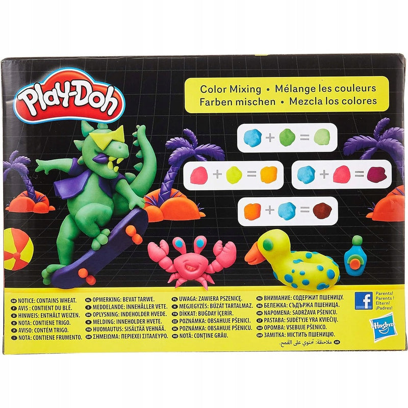 PLAY-DOH CIASTOLINA NEONOWE KOLORY ZESTA - widok 3 opakowania szczegoly zabawka kolekcja