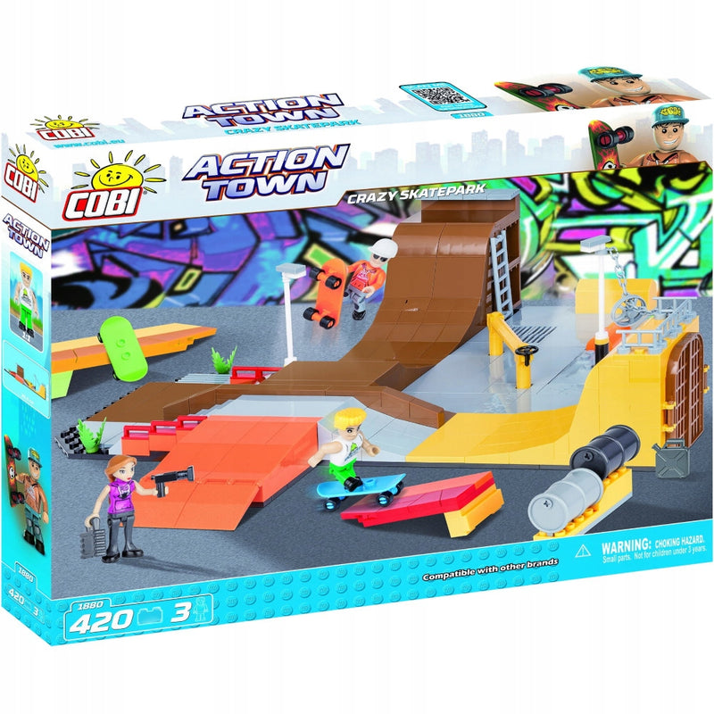 Zabawka COBI ACTION TOWN CRAZY SZALONY SKATEPARK 1880 - kolekcjonerska premium zabawki Aseo dla dzieci