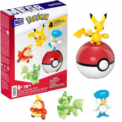 Zabawka MEGA CONSTRUX POKEMON PALDEA REGION TEAM PIKACHU F - kolekcjonerska premium zabawki Aseo dla dzieci