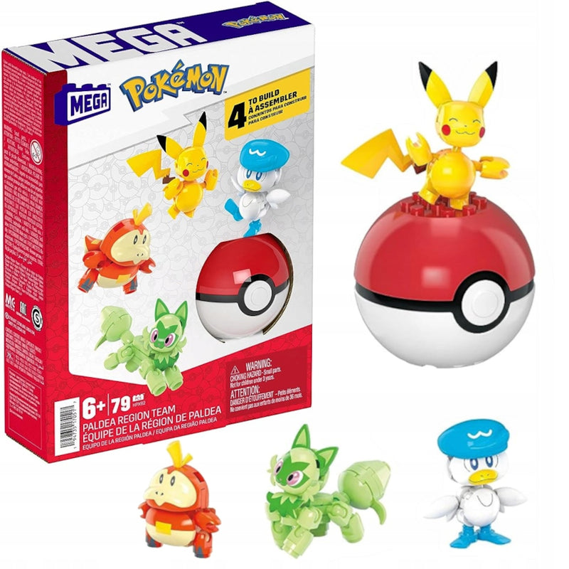 Zabawka MEGA CONSTRUX POKEMON PALDEA REGION TEAM PIKACHU F - kolekcjonerska premium zabawki Aseo dla dzieci