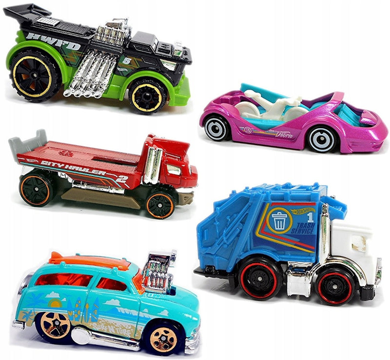 HOT WHEELS CITY 5-PAK AUTEK ZESTAW MATTE - widok 3 opakowania szczegoly zabawka kolekcja