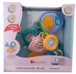 Zabawka ELEFUN GRYZAK Z GRZECHOTKĄ KLUCZYKI DŹWIĘK 0m+ - kolekcjonerska premium zabawki Aseo dla dzieci