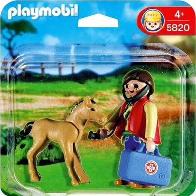 Zabawka PLAYMOBIL FIGURKI 2-PAK WETERYNARZ I ŹREBAK 5820 - kolekcjonerska premium zabawki Aseo dla dzieci