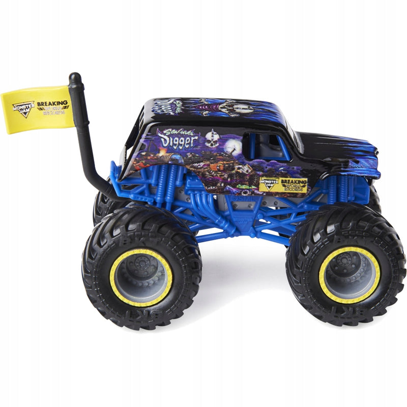 MONSTER JAM TRUCK AUTO TERENOWE BREAKING - widok 3 opakowania szczegoly zabawka kolekcja