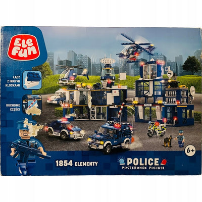 Zabawka KLOCKI ELEFUN XXL POLICE POSTERUNEK POLICJI 8808 - kolekcjonerska premium zabawki Aseo dla dzieci
