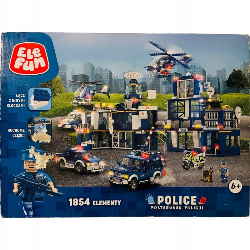 Zabawka KLOCKI ELEFUN XXL POLICE POSTERUNEK POLICJI 8808 - kolekcjonerska premium zabawki Aseo dla dzieci