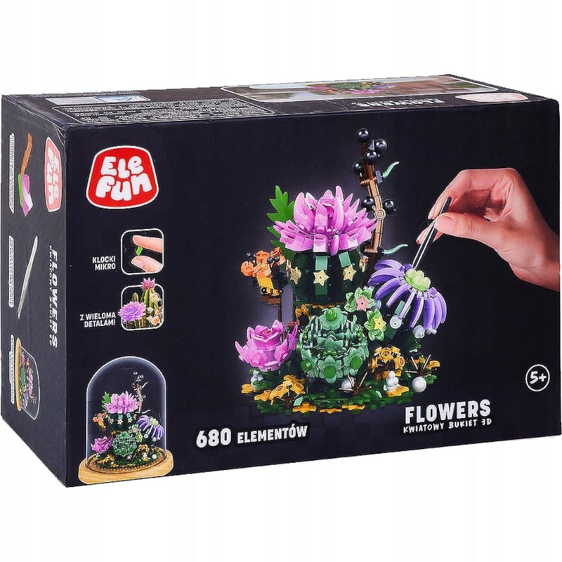 Zabawka KLOCKI ELEFUN FLOWERS KWIATOWY BUKIET 3D CB985772 - kolekcjonerska premium zabawki Aseo dla dzieci