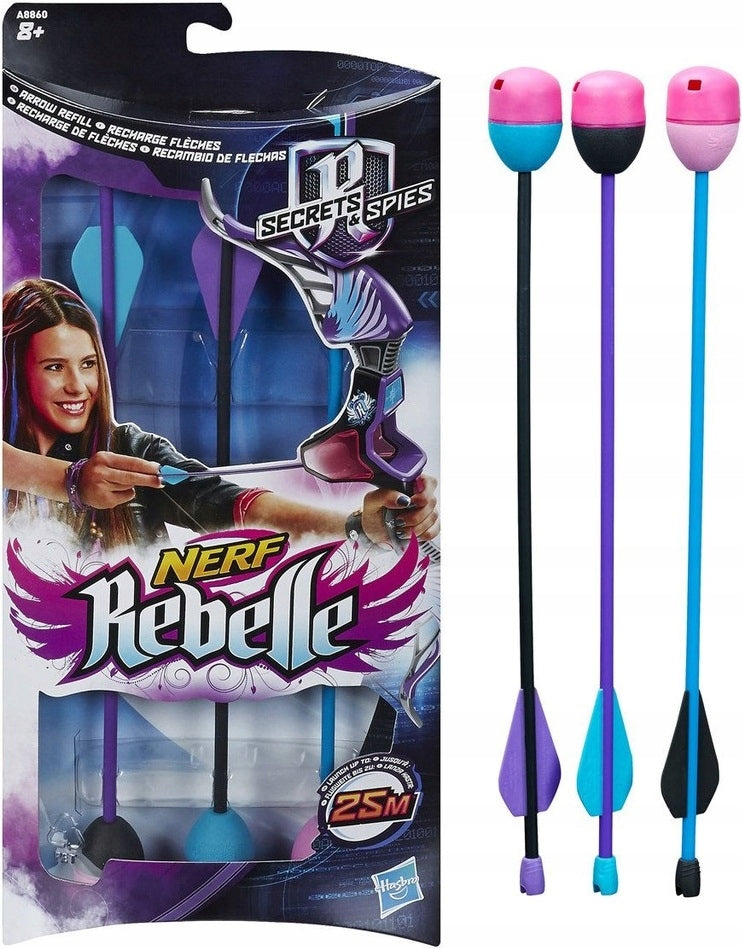 Zabawka NERF REBELLE ZESTAW STRZAŁ STRZAŁY 3-PAK HASBRO - kolekcjonerska premium zabawki Aseo dla dzieci
