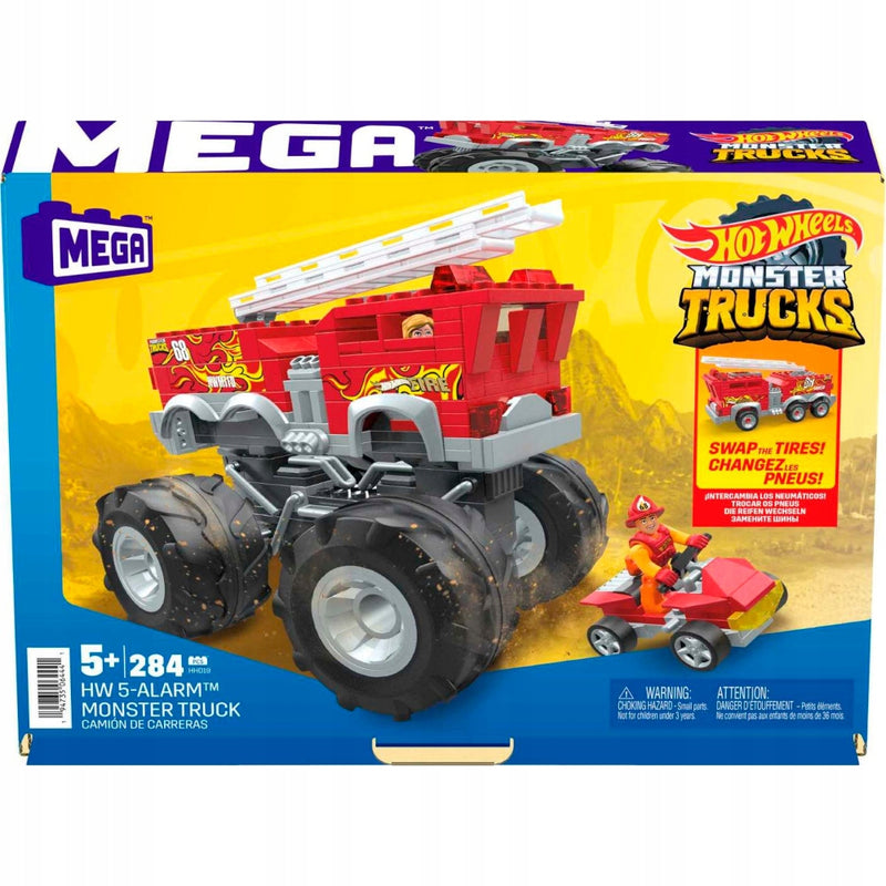 Zabawka MEGA HOT WHEELS MONSTER TRUCK 5-ALARM + ŁAZIK ATV  - kolekcjonerska premium zabawki Aseo dla dzieci