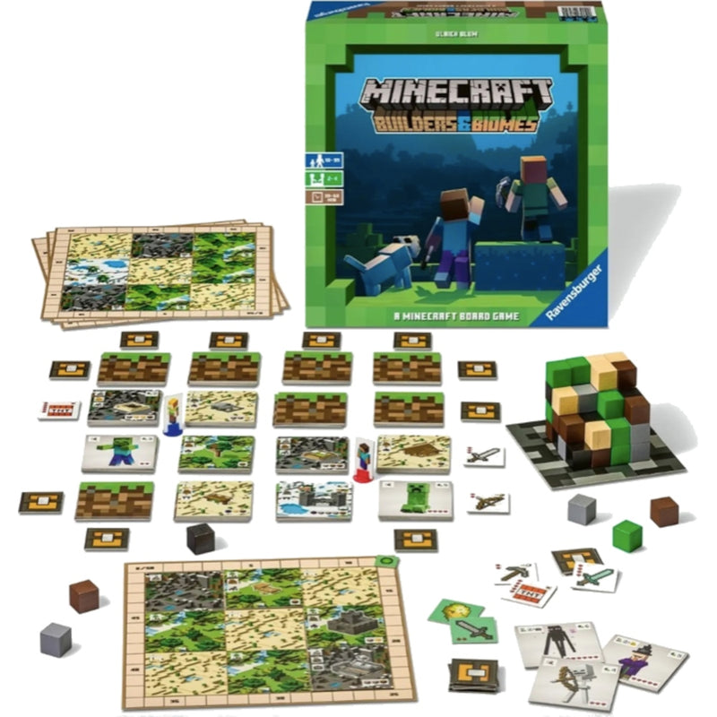 MINECRAFT BUILDERS & BIOMES GRA KOOPERAC - widok 3 opakowania szczegoly zabawka kolekcja