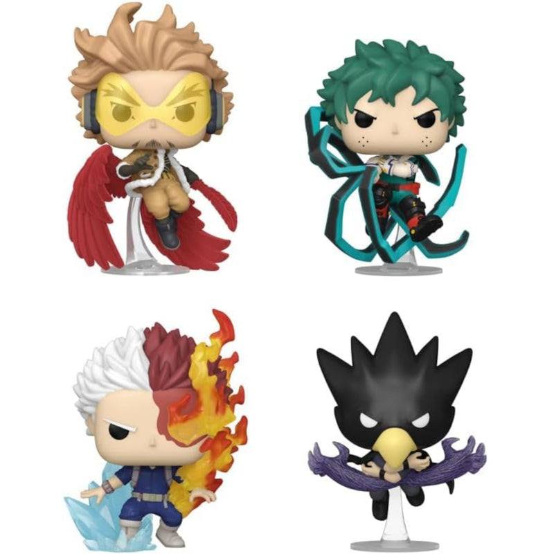 Funko POP MHA 4-pack - widok z tyłu zestawu - cztery figurki bohaterów My Hero Academia