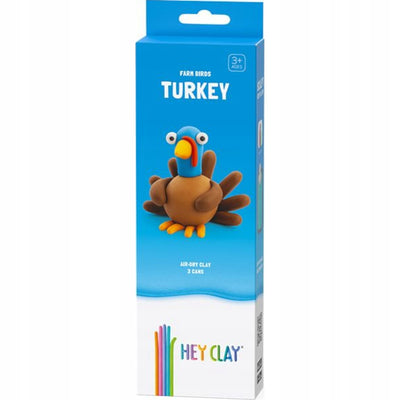 Zabawka HEY CLAY FARM BIRDS TURKEY 3 TUBKI - kolekcjonerska premium zabawki Aseo dla dzieci
