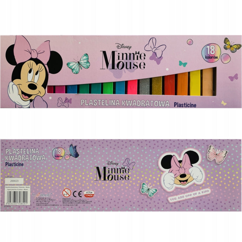 Zabawka PLASTELINA KWADRATOWA 18 SZTUK MYSZKA MINNIE - kolekcjonerska premium zabawki Aseo dla dzieci