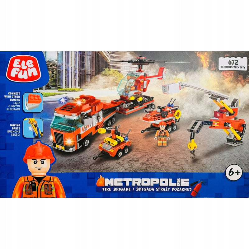KLOCKI ELEFUN METROPOLIS FIRE BRIGADE BR - widok 3 opakowania szczegoly zabawka kolekcja