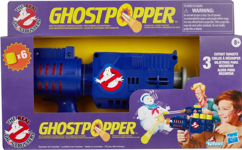 Zabawka GHOSTBUSTERS GHOSTPOPPER PISTOLET NA PIANKI NERF - kolekcjonerska premium zabawki Aseo dla dzieci