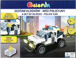 Zabawka ELEFUN ZESTAW KLOCKÓW - WÓZ POLICYJNY 99087 - kolekcjonerska premium zabawki Aseo dla dzieci
