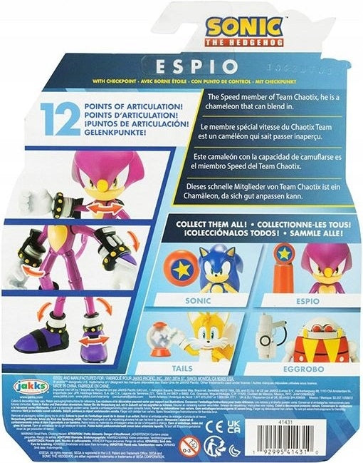 SONIC THE HEDGEHOG  ESPIO 10cm + CHECKPO - widok 5 opakowania szczegoly zabawka kolekcja