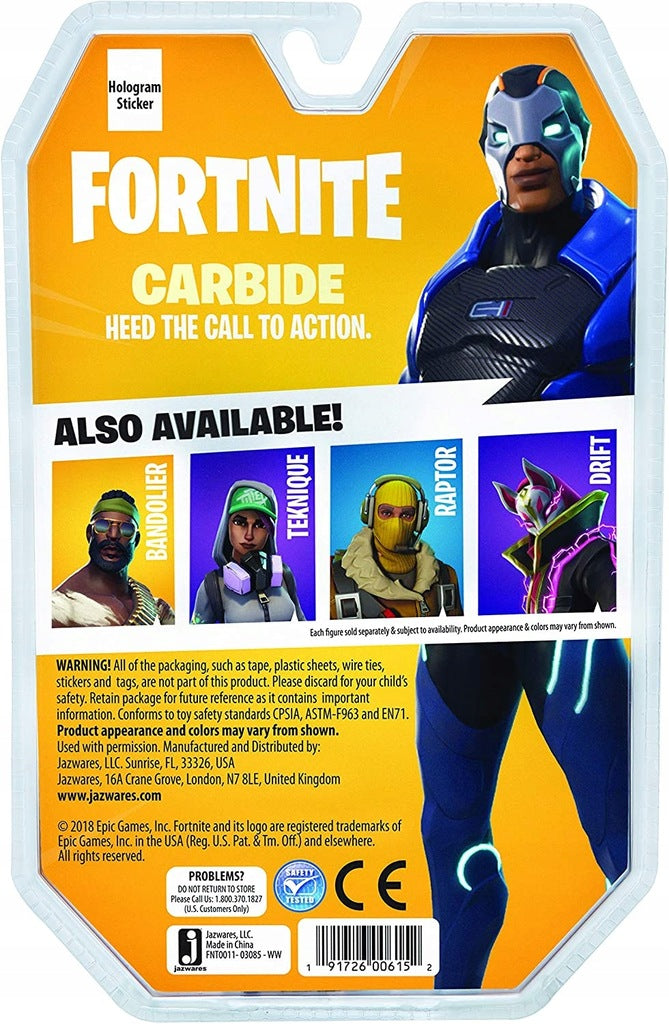 FORTNITE SOLO MODE  CARBIDE EPIC JAZWARE - widok 5 opakowania szczegoly zabawka kolekcja