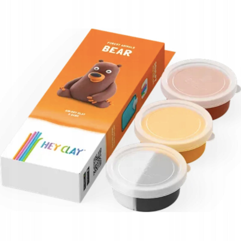 HEY CLAY FOREST ANIMALS BEAR 3 TUBKI - widok 2 opakowania szczegoly zabawka kolekcja