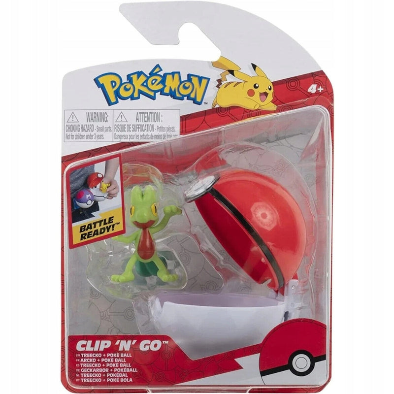 Zabawka POKEMON CLIP 'N' GO  TREECKO + POKE BALL - kolekcjonerska premium zabawki Aseo dla dzieci