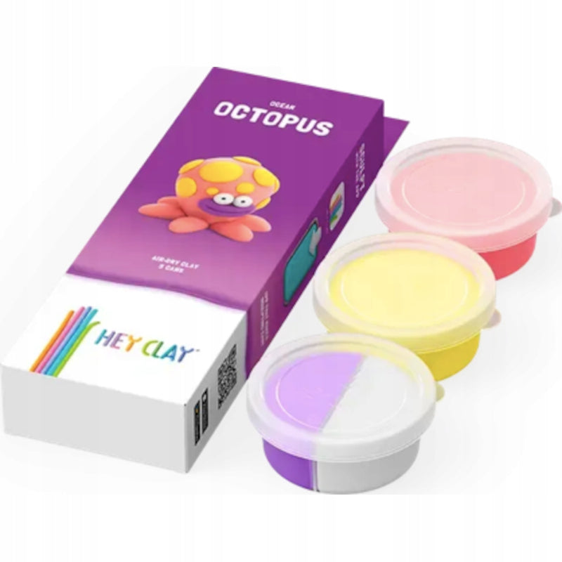 HEY CLAY OCEAN OCTOPUS 3 TUBKI - widok 2 opakowania szczegoly zabawka kolekcja collectible