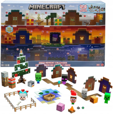 Minecraft Kalendarz Adwentowy 2022 Zestaw 24 Niespodzianek Mattel