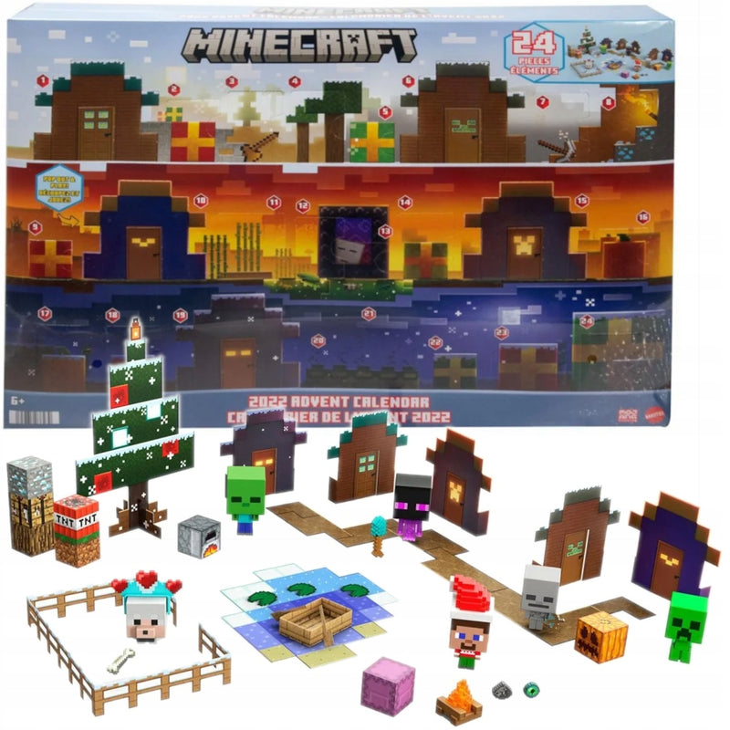 Zabawka MINECRAFT KALENDARZ ADWENTOWY 2022 ZESTAW 24 NIESP - kolekcjonerska premium zabawki Aseo dla dzieci